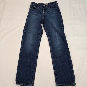 Levis Premium Wedgie Straight Jeans W23 L26 Button Fly Dark Wash High Rise‎